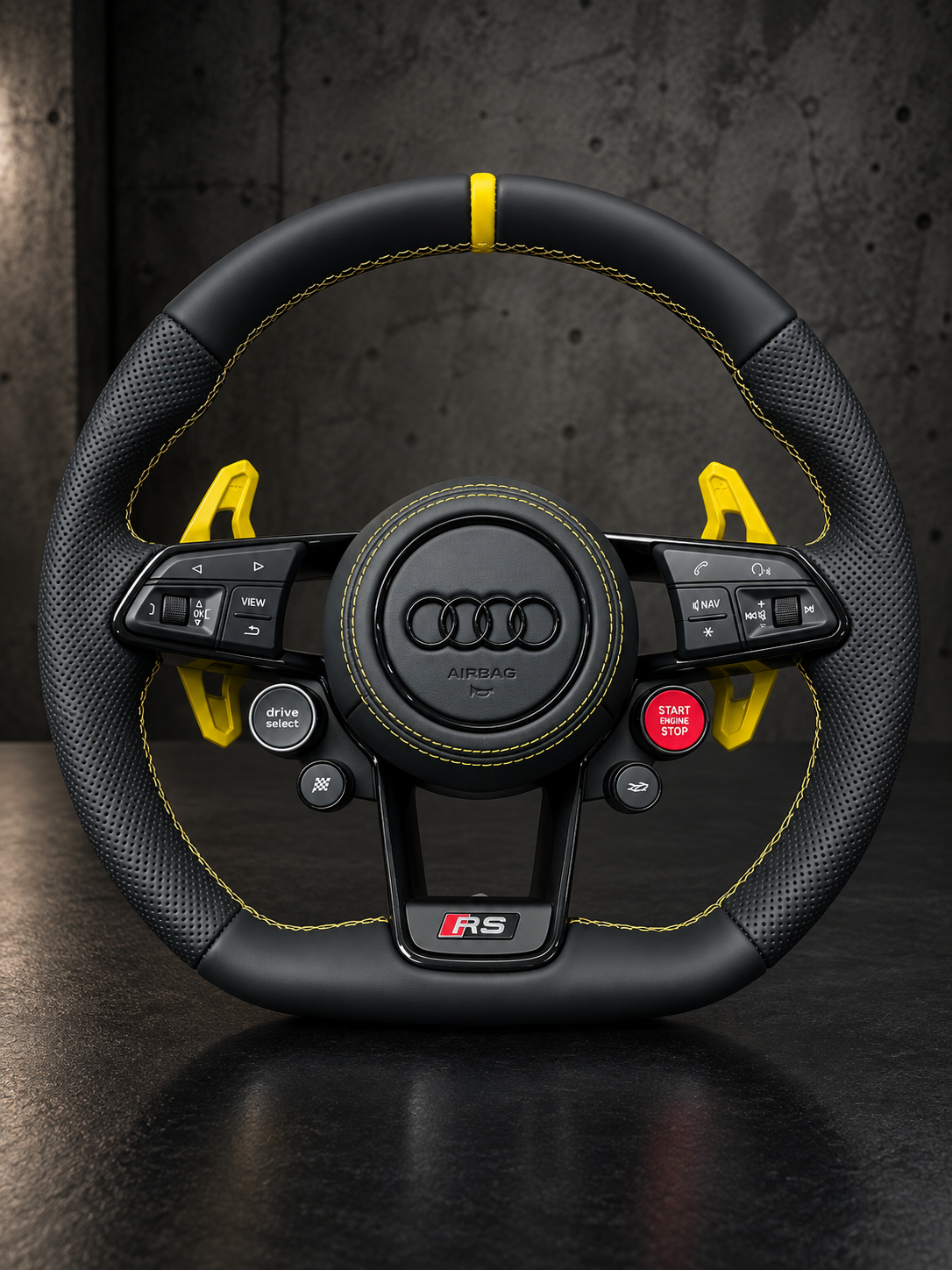 Volante Audi RS Performance – Cuero Negro y Amarillo