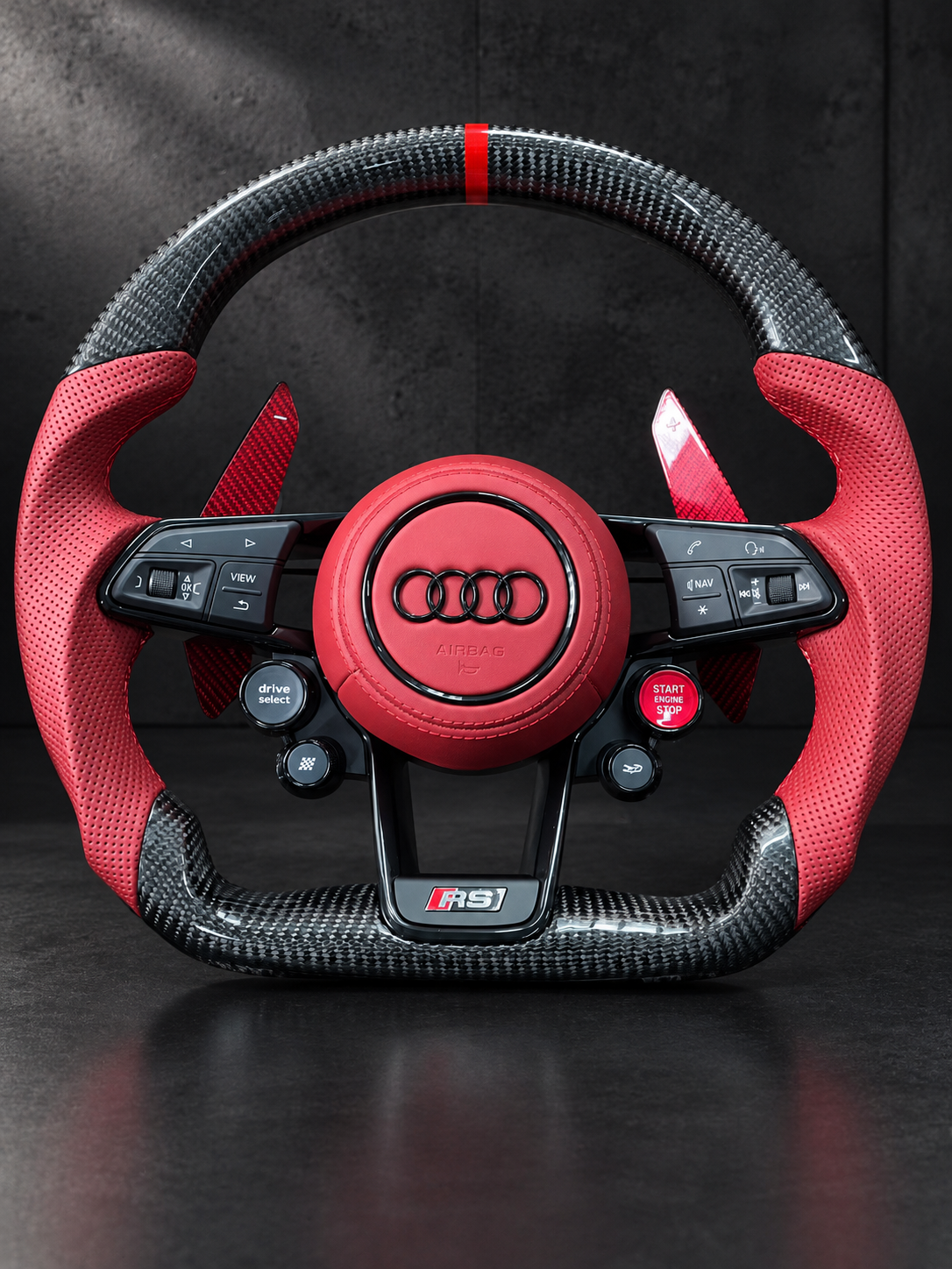 Volante Audi RS Performance – Carbono y Cuero Rojo