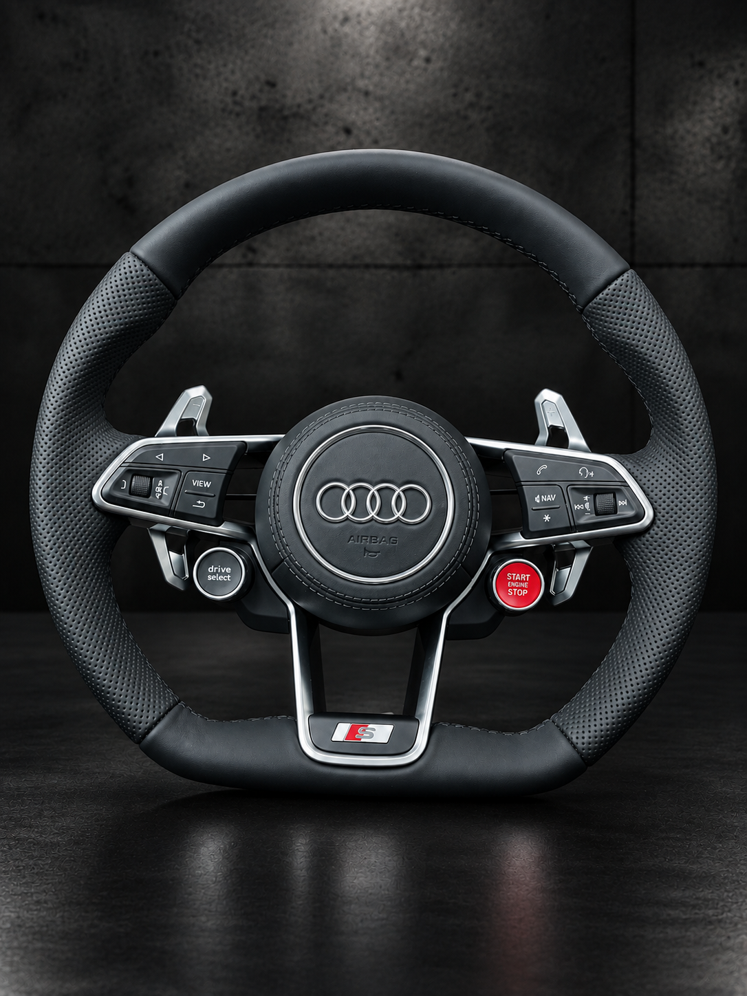 Volante Audi Sport – Cuero Negro y Aluminio