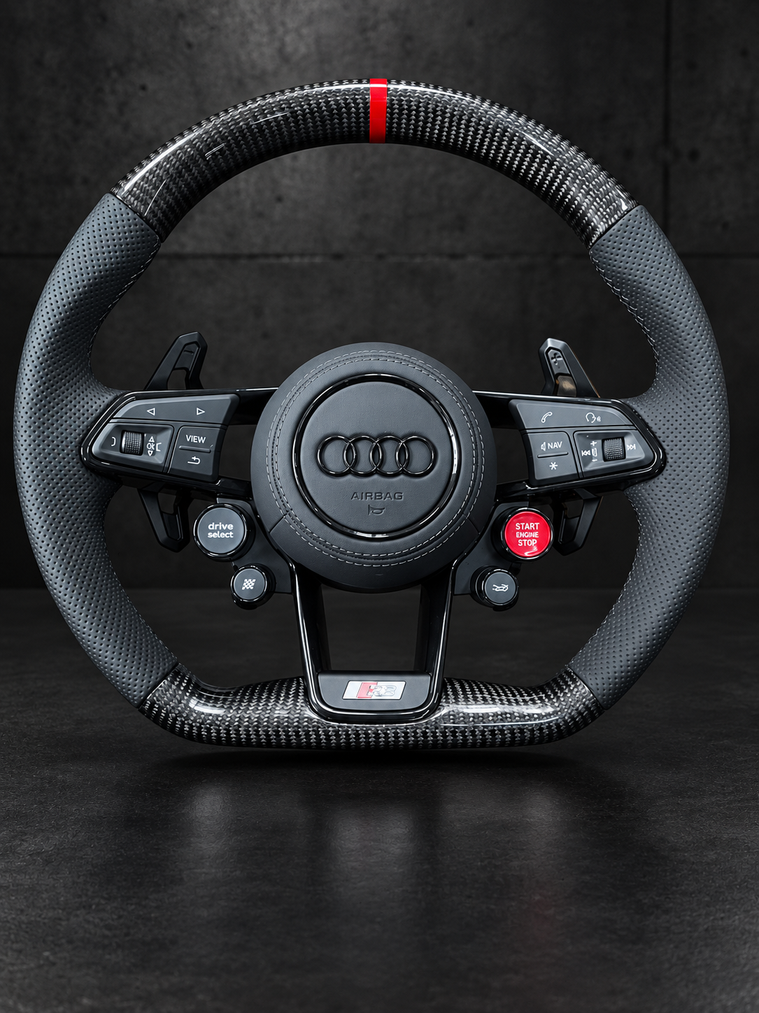 Volante Audi RS Sport – Carbono y Marcador Rojo