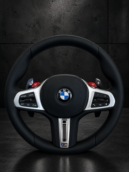 Volante BMW M Performance Silver Trim Botones M Rojos