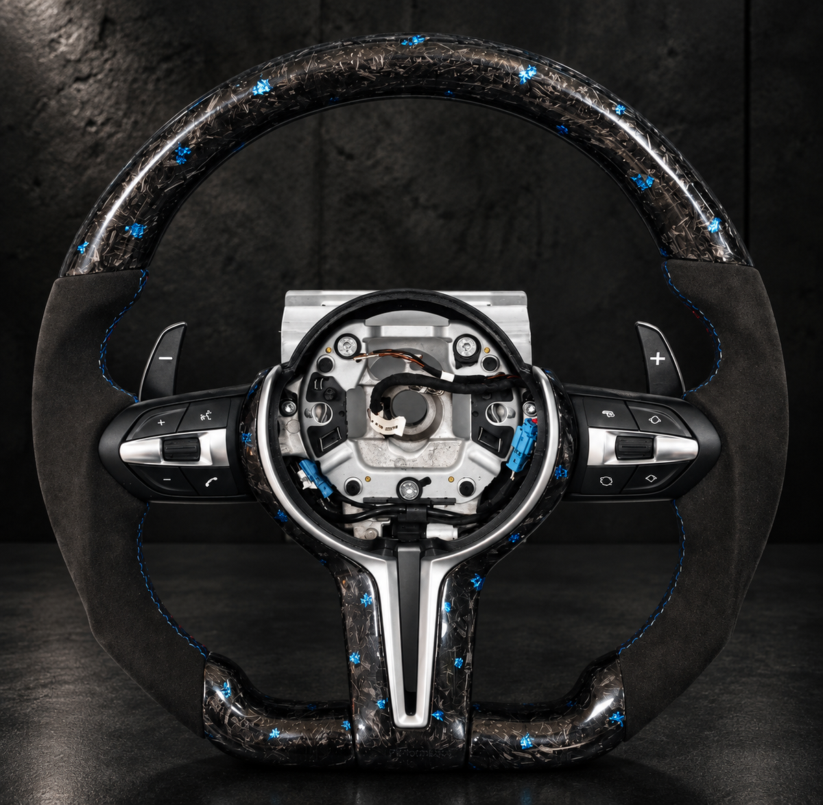 Volante BMW M Carbono Forjado Azul Silver Spoke