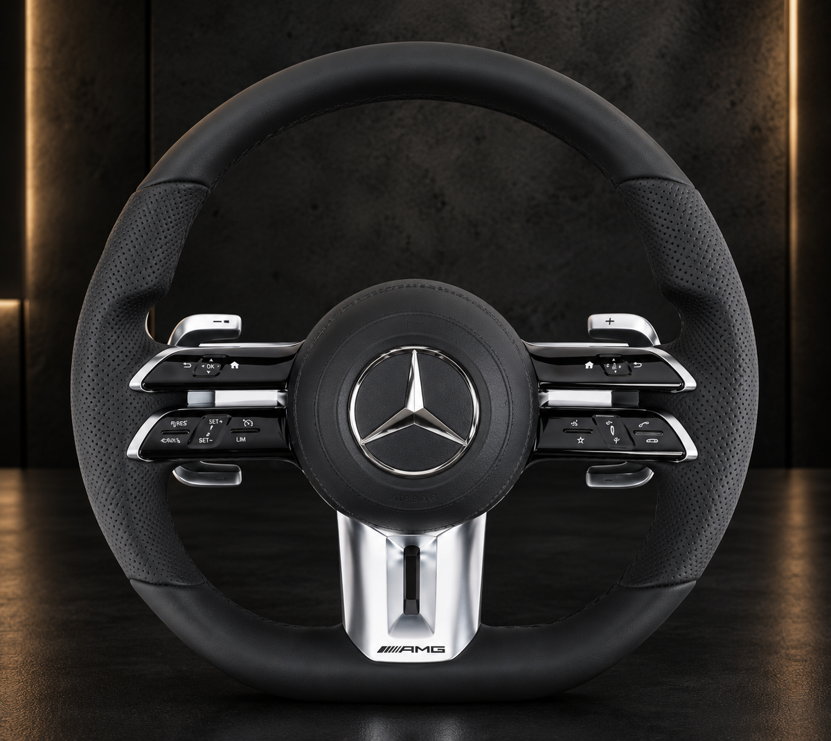Volante Mercedes-AMG Cuero Negro Perforado