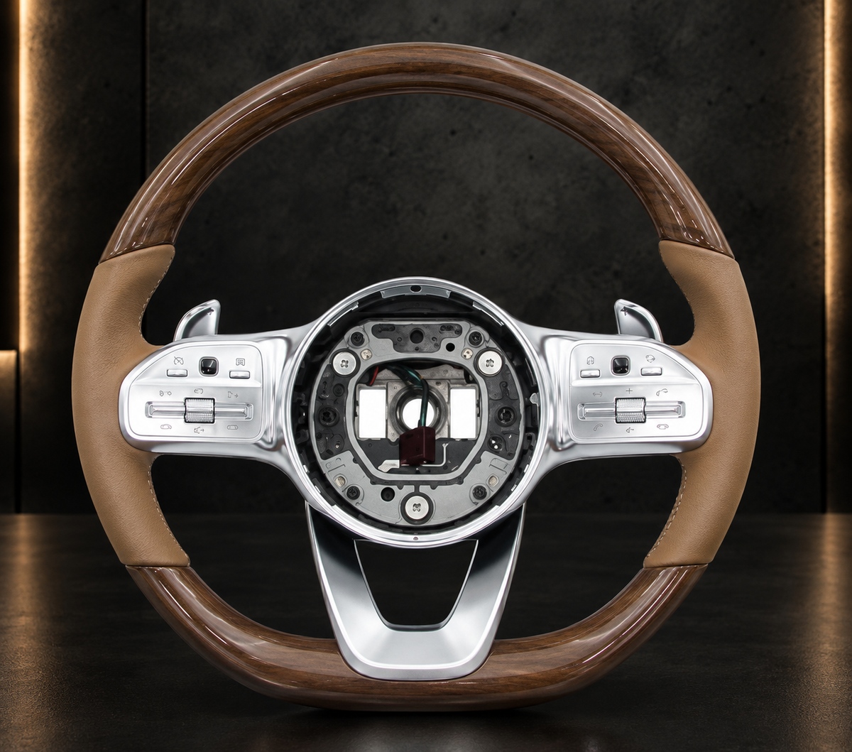 Volante Mercedes-Benz Madera Nogal y Cuero Coñac