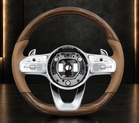 Volante Mercedes-Benz Madera Nogal y Cuero Coñac
