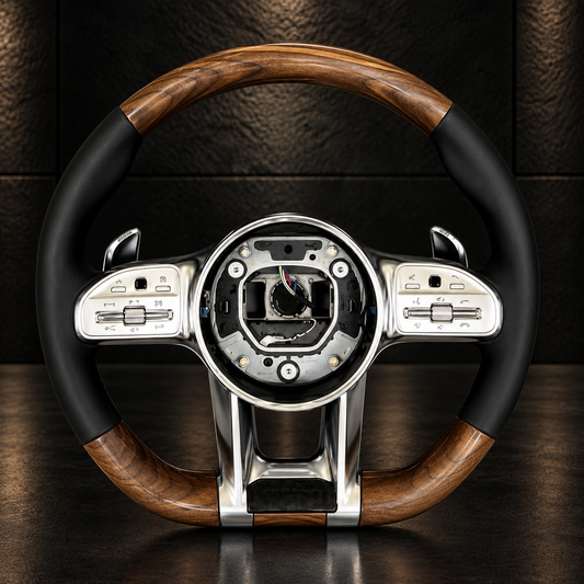 Volante Mercedes-AMG Madera Nogal y Cuero Negro