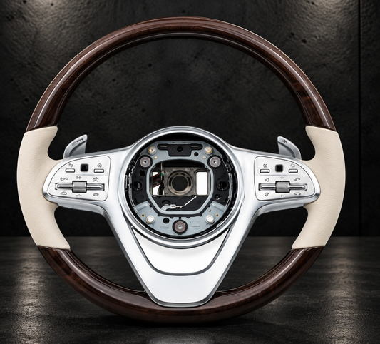 Volante Mercedes-Benz Madera Raíz y Cuero Beige